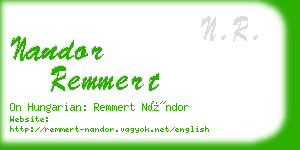 nandor remmert business card